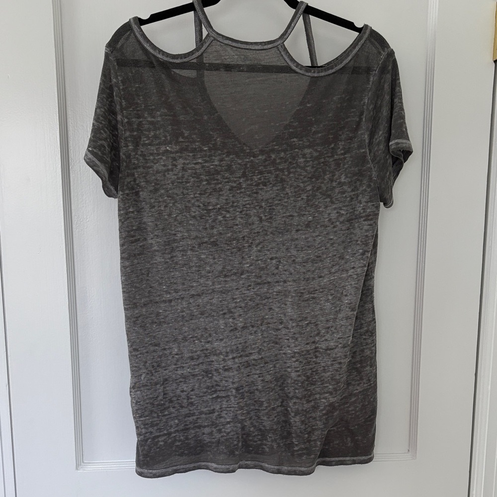 Women's Gray Graphic Strappy Tee - Picture 4 of 9